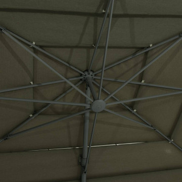 Parasol 4x3 m Melhia multi toiles oléfine vert laurier Hespéride - Le Dépôt Bailleul
