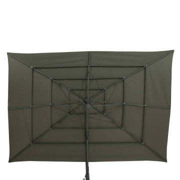 Parasol 4x3 m Melhia multi toiles oléfine vert laurier Hespéride - Le Dépôt Bailleul