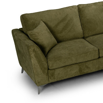 Canapé d'angle Bonita droit tissu vert - Le Dépôt Bailleul