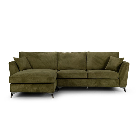 Canapé d'angle Bonita gauche tissu vert - Le Dépôt Bailleul