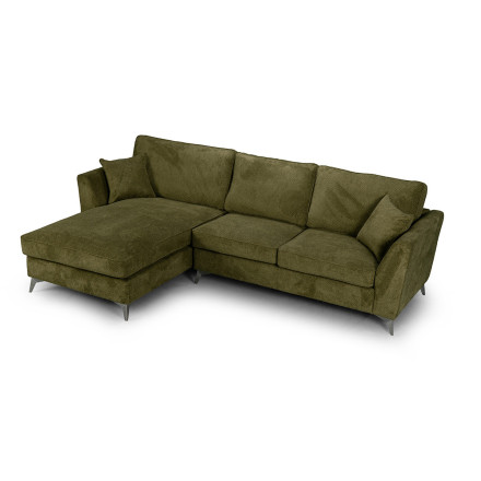 Canapé d'angle Bonita gauche tissu vert - Le Dépôt Bailleul