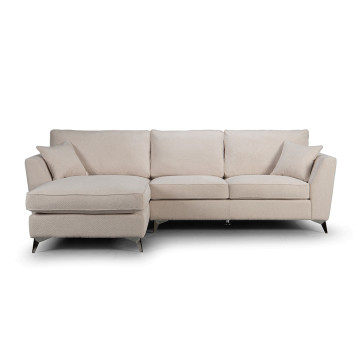 Canapé d'angle Bonita gauche tissu beige - Le Dépôt Bailleul