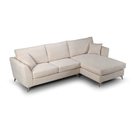 Canapé d'angle Bonita droit tissu beige - Le Dépôt Bailleul