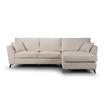 Canapé d'angle Bonita droit tissu beige - Le Dépôt Bailleul