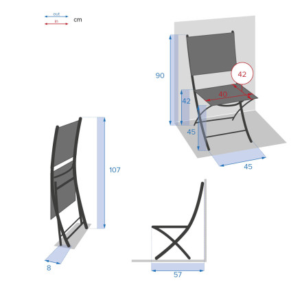 Chaise pliante extérieur Essentia  wengé/praline Hespéride - Le Dépôt Bailleul