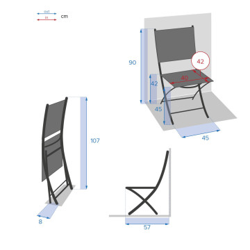 Chaise pliante extérieur Essentia  wengé/praline Hespéride - Le Dépôt Bailleul