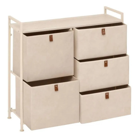 Rangement 5 tiroirs Tissa beige 5five - Le Dépôt Bailleul