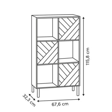 Etagère 6 cases 3 portes Mix'n'Match MDF 5five - Le Dépôt Bailleul