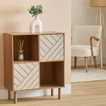 Etagère 4 cases 2 portes Mix'n'Match MDF 5five - Le Dépôt Bailleul