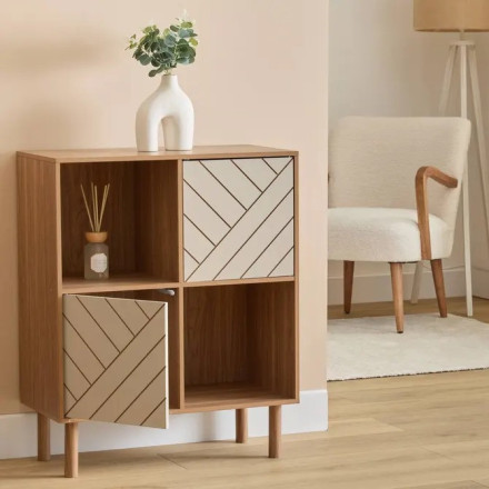 Etagère 4 cases 2 portes Mix'n'Match MDF 5five - Le Dépôt Bailleul