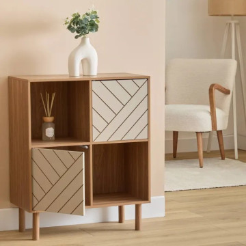 Etagère 4 cases 2 portes Mix'n'Match MDF 5five - Le Dépôt Bailleul