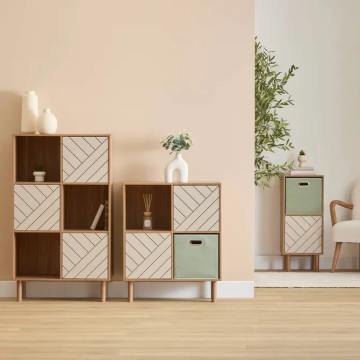Etagère 4 cases 2 portes Mix'n'Match MDF 5five - Le Dépôt Bailleul