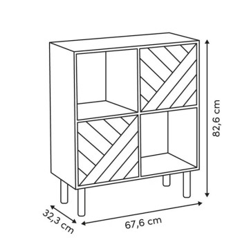 Etagère 4 cases 2 portes Mix'n'Match MDF 5five - Le Dépôt Bailleul