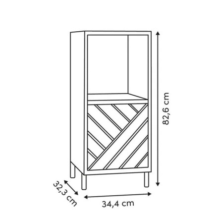 Etagère 2 cases 1 porte Mix'n'Match MDF 5five - Le Dépôt Bailleul