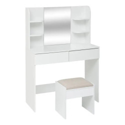 Coiffeuse avec tabouret Dolo 125 cm blanc 5five - Le Dépôt Bailleul