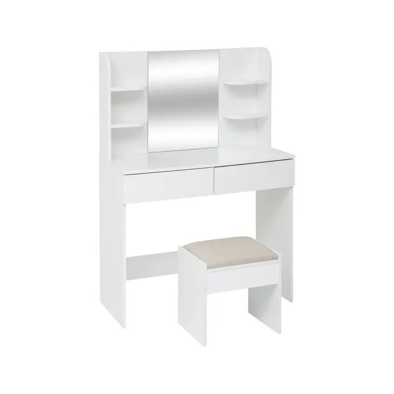 Coiffeuse avec tabouret Dolo 125 cm blanc 5five - Le Dépôt Bailleul