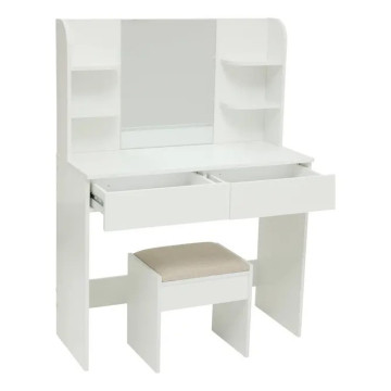 Coiffeuse avec tabouret Dolo 125 cm blanc 5five - Le Dépôt Bailleul