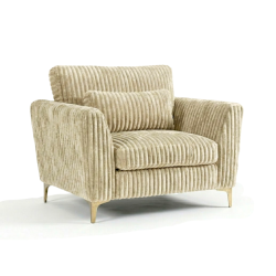 Fauteuil Islati velours grosses côtes beige - Le Dépôt Bailleul