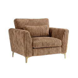 Fauteuil Islati velours grosses côtes marron - Le Dépôt Bailleul