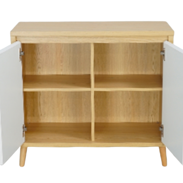 Buffet petit modèle 2 portes Pier blanc crème / effet bois - Le Dépôt Bailleul