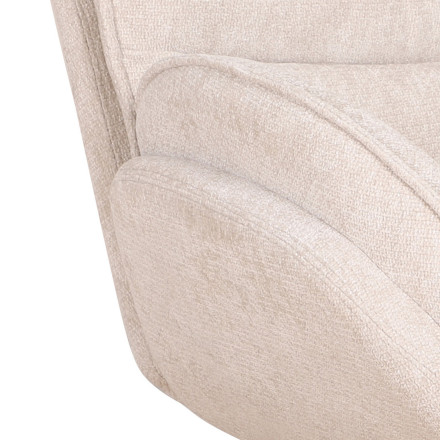 Fauteuil bas Tiago tissu beige pieds métal Takasit - Le Dépôt Bailleul