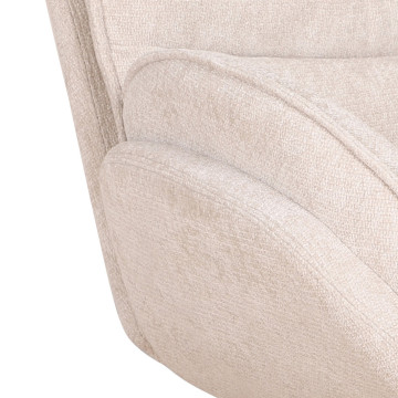 Fauteuil bas Tiago tissu beige pieds métal Takasit - Le Dépôt Bailleul
