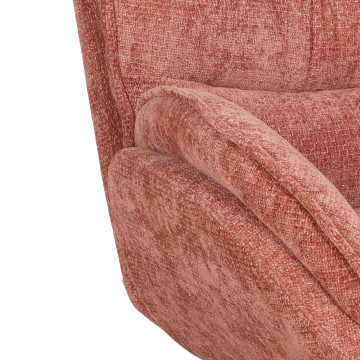 Fauteuil bas Tiago tissu terracotta pieds métal Takasit - Le Dépôt Bailleul