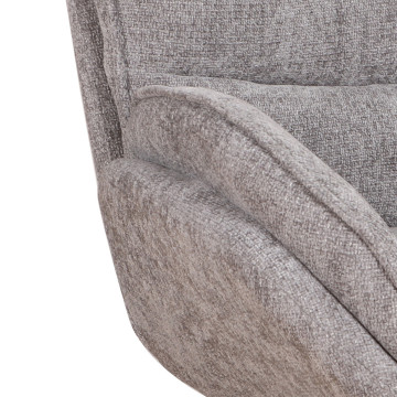 Fauteuil bas Tiago tissu gris pieds métal Takasit - Le Dépôt Bailleul
