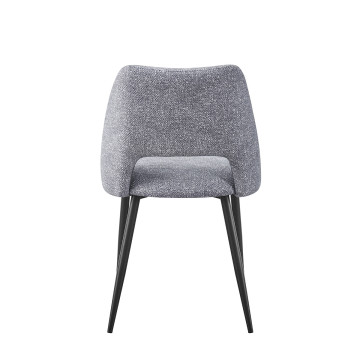Chaise repas tissu chenille gris Tom Takasit  - Le Dépôt Bailleul