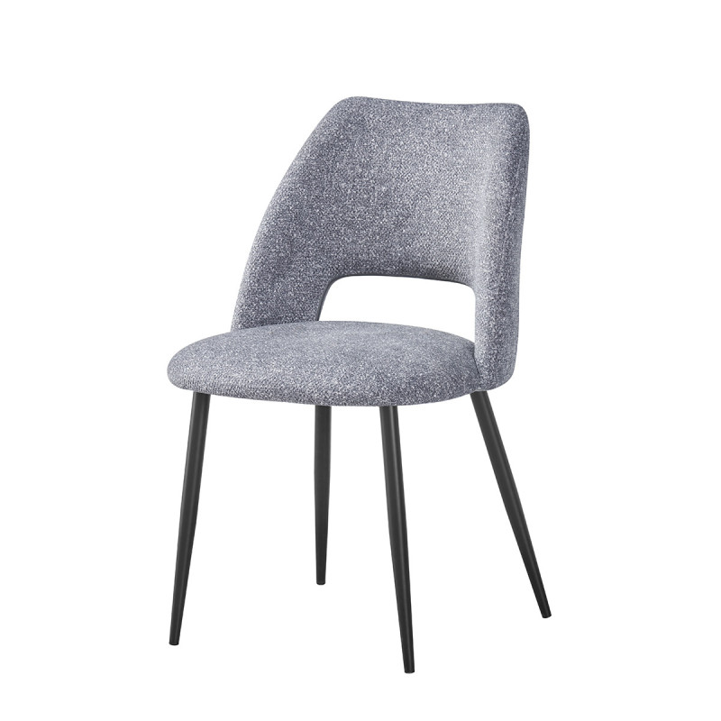 Chaise repas tissu chenille gris Tom Takasit  - Le Dépôt Bailleul