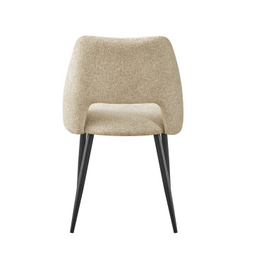 Chaise repas tissu chenille beige Tom Takasit  - Le Dépôt Bailleul