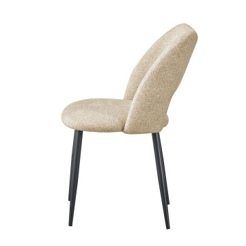 Chaise repas tissu chenille beige Tom Takasit  - Le Dépôt Bailleul