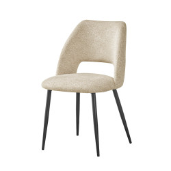 Chaise repas tissu chenille beige Tom Takasit  - Le Dépôt Bailleul