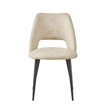 Chaise repas tissu chenille beige Tom Takasit  - Le Dépôt Bailleul