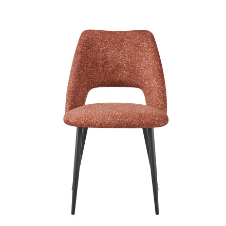 Chaise repas tissu chenille terracotta  Tom Takasit  - Le Dépôt Bailleul