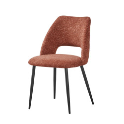 Chaise repas tissu chenille terracotta  Tom Takasit  - Le Dépôt Bailleul