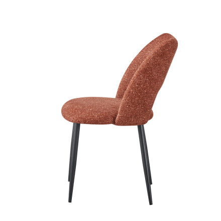 Chaise repas tissu chenille terracotta  Tom Takasit  - Le Dépôt Bailleul