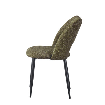 Chaise repas tissu chenille vert Tom Takasit  - Le Dépôt Bailleul