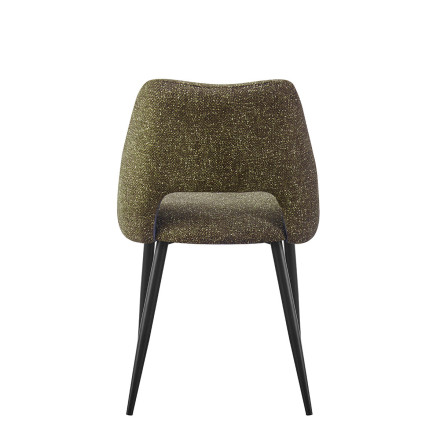 Chaise repas tissu chenille vert Tom Takasit  - Le Dépôt Bailleul