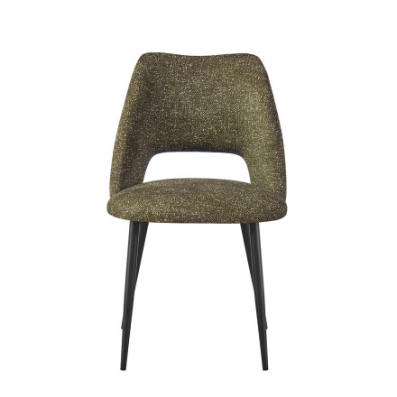 Chaise repas tissu chenille vert Tom Takasit  - Le Dépôt Bailleul