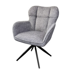 Fauteuil repas pivotant tissu chenille gris Malo Takasit  - Le Dépôt Bailleul