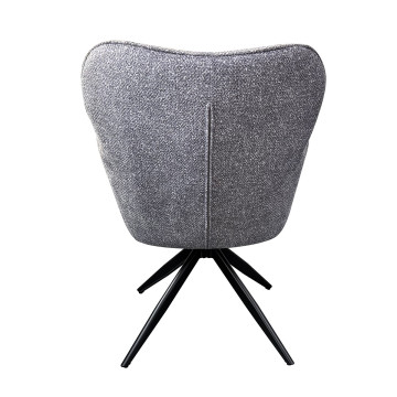 Fauteuil repas pivotant tissu chenille gris Malo Takasit  - Le Dépôt Bailleul