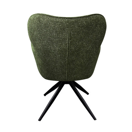Fauteuil repas pivotant tissu chenille vert Malo Takasit  - Le Dépôt Bailleul