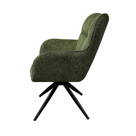 Fauteuil repas pivotant tissu chenille vert Malo Takasit  - Le Dépôt Bailleul