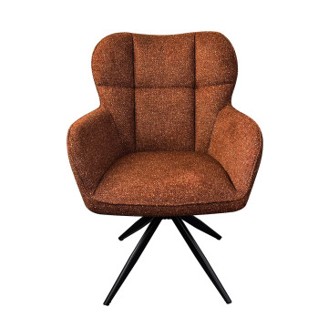 Fauteuil repas pivotant tissu chenille terracotta Malo Takasit  - Le Dépôt Bailleul