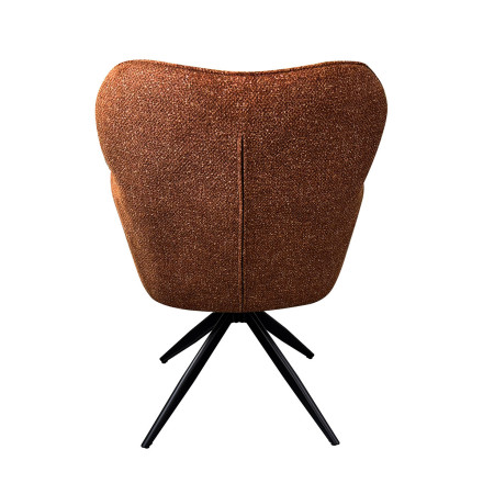 Fauteuil repas pivotant tissu chenille terracotta Malo Takasit  - Le Dépôt Bailleul
