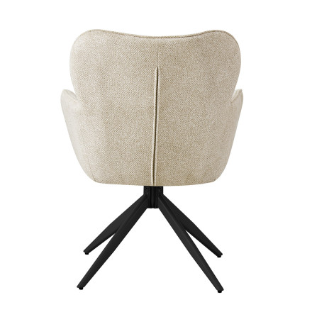 Fauteuil repas pivotant tissu chenille beige Malo Takasit  - Le Dépôt Bailleul