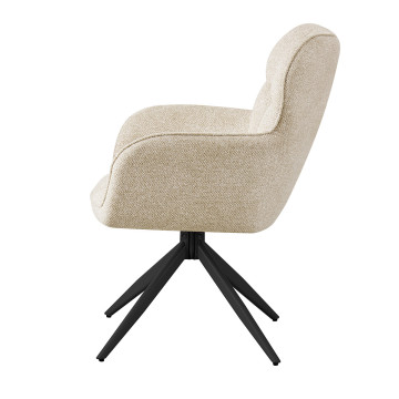 Fauteuil repas pivotant tissu chenille beige Malo Takasit  - Le Dépôt Bailleul