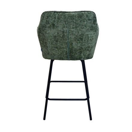 Tabouret de bar Zoé tissu chenille vert Takasit - Le Dépôt Bailleul