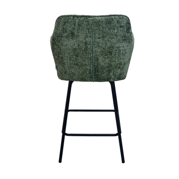 Tabouret de bar Zoé tissu chenille vert Takasit - Le Dépôt Bailleul